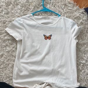 butterfly white tee